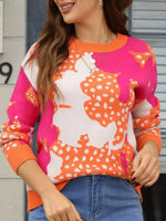 Abstract Pattern Round Neck Sweater - Shopimist