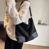 Suede Tote Bag with Leather Trim test