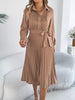 Pleated Tie Waist Balloon Sleeve Dress test