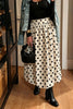Polka Dot Bubble Hem Midi Skirt test