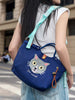 Embroidered Cat Tote Bag with Adjustable Shoulder Strap test