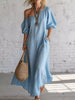 One-Shoulder Puff Sleeve Maxi Dress test