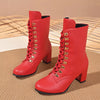 Lace-Up Boots with Block Heel test