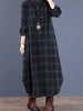 Vintage Plaid Long Sleeve Button-Down Maxi Dress test