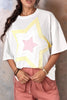 Star Layered Patched Graphic Drop Shoulder Half Sleeve Loose Tee test