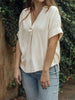Perfee Johnny Collar Half Sleeve Blouse test
