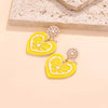 Heart Dangle Earrings with Pearl Accent test