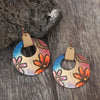 Wooden Flower Round Shape Earrings test