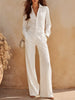 Long Sleeve Shirt and Wide-Leg Pants Set test