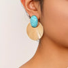 Turquoise Stone Fan Drop Earrings test