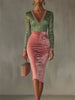Velvet Leopard Long-Sleeve Midi Dress test
