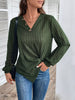 Perfee Twisted V-Neck Buttoned Long Sleeve T-Shirt test