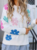 Angel Wings Flower Round Neck Long Sleeve Sweater test