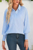 Striped Smocked Sleeve Collared Neck Blouse test