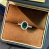 925 sterling Silver Oval Cut Synthetic Emerald Ring test