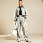 Women's Color-Block Ribbed Turtleneck Two-Piece Set