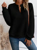 Textured Notched Raglan Sleeve Sweatshirt test