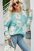 Angel Wings Daisy Print Openwork Round Neck Sweater test