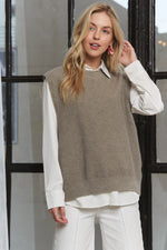 ADORA Round Neck Vest with Slight Open Back - Shopimist