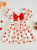 Children's Heart Print Puff Sleeve Dress with Bow test