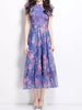 Floral Print Ruffle Sleeve Midi Dress test