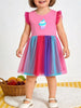 Children's Cupcake Graphic Rainbow Tulle Dress test