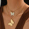 2 Piece 18K Gold-Plated Rhinestone Butterfly Necklace test