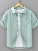 Men's Plus Size Plaid Button Up Short Sleeve Shirt test