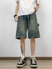 Men's Full Size Washed Loose Fit Denim Shorts Plus Size test