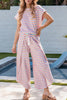 Striped Round Neck Short Sleeve Top and Pants Set test