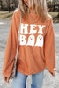 Letter Graphic Round Neck Long Sleeve Sweatshirt test