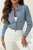 Button Up Long Sleeve Denim Top test