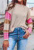 Color Block Round Neck Long SleeveSweater test