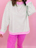 Striped Round Neck Long Sleeve Sweatshirt test