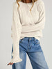 Pointelle Knit Round Neck Sweater test
