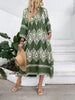Printed Notched Midi Dress with Pockets test