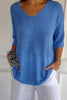 V-Neck Three-Quarter Sleeve Knit Top test