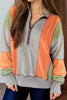 Full Size Exposed Seam Color Block Long Sleeve Sweatshirt test