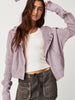 Waffle-Knit Dropped Shoulder Hooded Jacket test