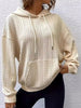 Drawstring Texture Long Sleeve Hoodie test