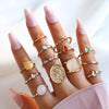 13 Piece 18K Gold-Plated Minimalist Ring Set test
