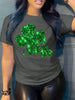 Lucky Clover Round Neck Short Sleeve T-Shirt test
