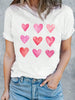 Heart Round Neck Short Sleeve T-Shirt test
