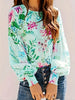 Smocked Printed Round Neck Lantern Sleeve Blouse test
