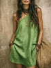 Full Size One Shoulder Linen Mini Dress Plus Size test