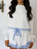 Contrast Trim Round Neck Top and Shorts Set test
