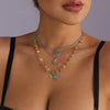 3-Piece Bohemian Layered Dragonfly Moon Tree Pendant Necklace test