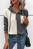 Waffle-Knit Two-Tone Long Sleeve Hoodie test