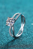 1 Carat Moissanite Crisscross Split Shank Ring test