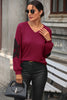 Perfee Ribbed Lace Detail V-Neck Sweater test